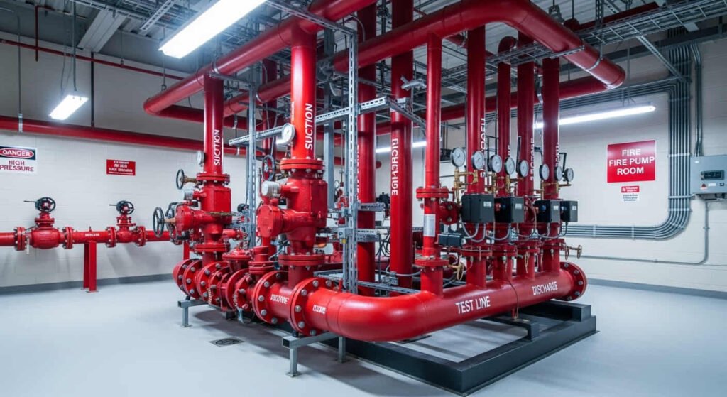 Fire protection pump set, hydrant and sprinkler equipment